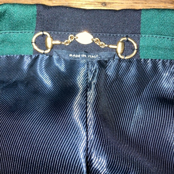 GUCCI Spring 2009 Green & Black Striped Prep Blazer - Picture 13 of 15